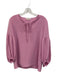 Lafayette 148 Size S Pink Acetate & Polyester Long Sleeve V Neck Tie Neck Top Pink / S