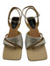 Stella McCartney Shoe Size 36 Beige & Silver Leather Rhinestone Heel Sandals Beige & Silver / 36