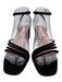 Aquazzura Shoe Size 38 Black & Beige Leather Ankle Strap Square Toe Sandals Black & Beige / 38