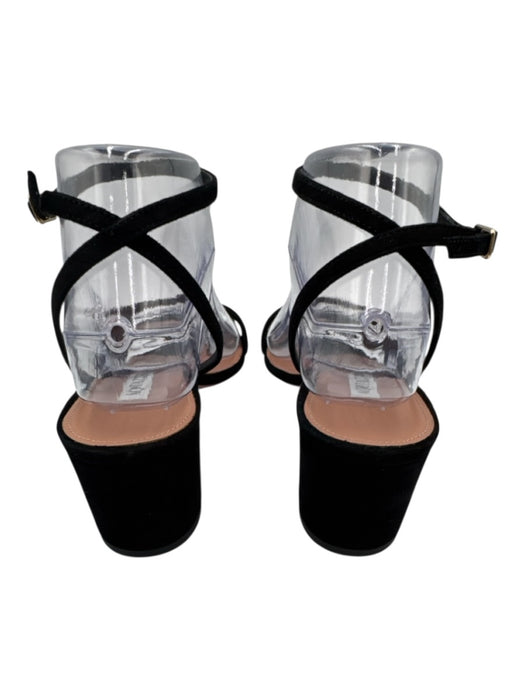 Aquazzura Shoe Size 38 Black & Beige Leather Ankle Strap Square Toe Sandals Black & Beige / 38