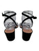 Aquazzura Shoe Size 38 Black & Beige Leather Ankle Strap Square Toe Sandals Black & Beige / 38
