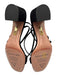 Aquazzura Shoe Size 38 Black & Beige Leather Ankle Strap Square Toe Sandals Black & Beige / 38