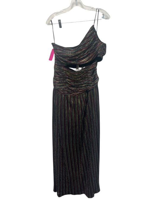 Rebecca Vallance Size 8 Black & Multi Polyester Blend Metallic Thread Gown Black & Multi / 8
