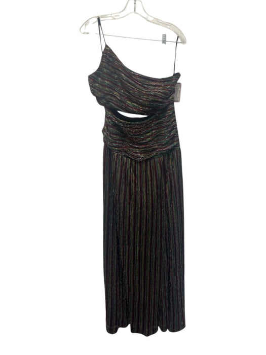 Rebecca Vallance Size 8 Black & Multi Polyester Blend Metallic Thread Gown Black & Multi / 8
