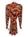 Walter Baker Size S Red & Multi Polyester Abstract Floral Tie V Neck Dress Red & Multi / S