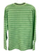 Sandro Size 2 Green & Navy Blue Viscose Blend Knit Striped Button Front Jacket Green & Navy Blue / 2