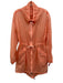 ADD Size 4 Peach Pink Poliamide Semi Sheer Drawstring Waist Zip Front Coat Peach Pink / 4