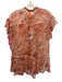 Johnny Was Jade Size XS Red & Beige Silk Sheer Floral Button Front Top Red & Beige / XS