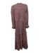 Farm Rio Size M Mauve Pink Cotton Blend Metallic Thread Stripe Dress Mauve Pink / M