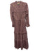 Farm Rio Size M Mauve Pink Cotton Blend Metallic Thread Stripe Dress Mauve Pink / M