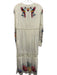 Farm Rio Size M Cream White & Multi Cotton Flora & Fauna Cross Stitch Dress Cream White & Multi / M