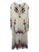 Farm Rio Size M Cream White & Multi Cotton Flora & Fauna Cross Stitch Dress Cream White & Multi / M