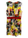 Paule Ka Size 42 Red & Multi Cotton Grosgrain Ribbon Abstract Print Dress Red & Multi / 42
