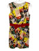 Paule Ka Size 42 Red & Multi Cotton Grosgrain Ribbon Abstract Print Dress Red & Multi / 42