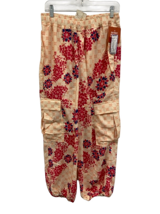 Revolve x Agua Bendita Size M Cream Beige & Multi Polyester Floral Pants Cream Beige & Multi / M