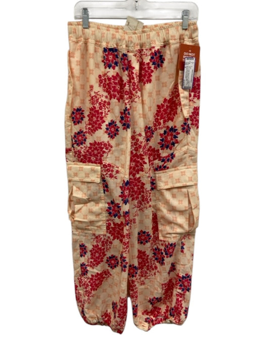 Revolve x Agua Bendita Size M Cream Beige & Multi Polyester Floral Pants Cream Beige & Multi / M