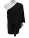 Halston Size 12 Black Polyester Blend One Shoulder Dolman Sleeve Blouson Dress Black / 12