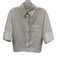 Sportmax Size 6 White Cotton 1/2 Sleeve Cuffed Button Up Crop Top White / 6