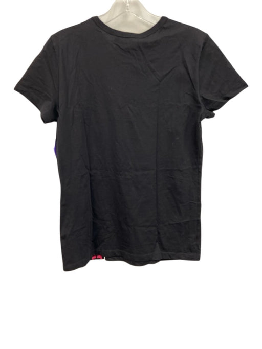 Love Moschino Size 6 Black, Pink & White Cotton Graphic Stripe Detail Top Black, Pink & White / 6