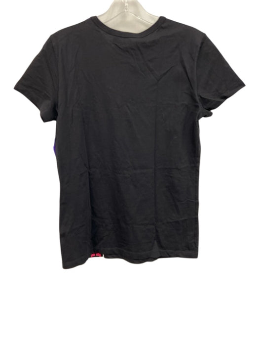 Love Moschino Size 6 Black, Pink & White Cotton Graphic Stripe Detail Top Black, Pink & White / 6