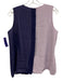 Marie Oliver Size M Purple & Navy Blue Silk Color Block Draped Detail Top Purple & Navy Blue / M