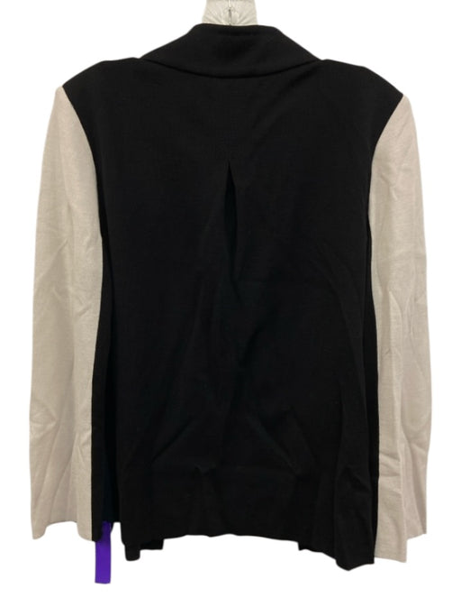 St. John Size 10 Cream White, Black & Blue Wool Blend Color Block Knit Jacket Cream White, Black & Blue / 10