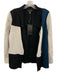 St. John Size 10 Cream White, Black & Blue Wool Blend Color Block Knit Jacket Cream White, Black & Blue / 10