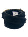 Moschino Black Leather Fuzzy Logo Buckle Peg Clasp Furry Belts Black / 48