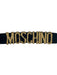 Moschino Black Leather Fuzzy Logo Buckle Peg Clasp Furry Belts Black / 48