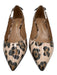 Aquazzura Shoe Size 36 Cream Beige & Brown Leather Upper Leopard Print Pumps Cream Beige & Brown / 36