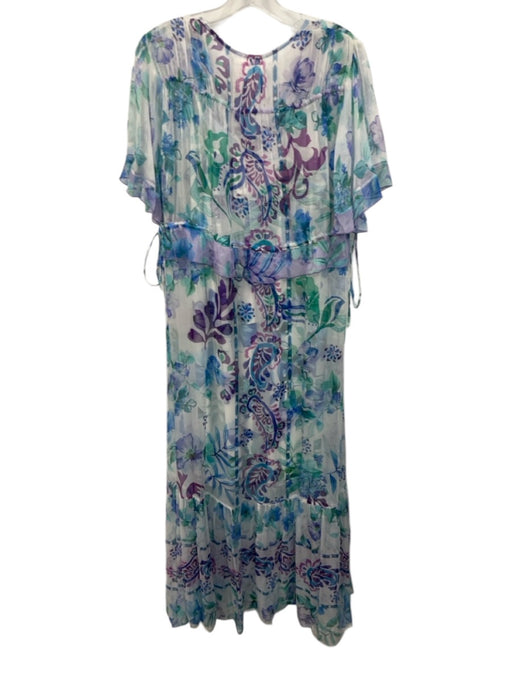 Jade Johnny Was Size XS Blue, Green, Purple Polyester Blend Short Sleeve Dress Blue, Green, Purple / XS