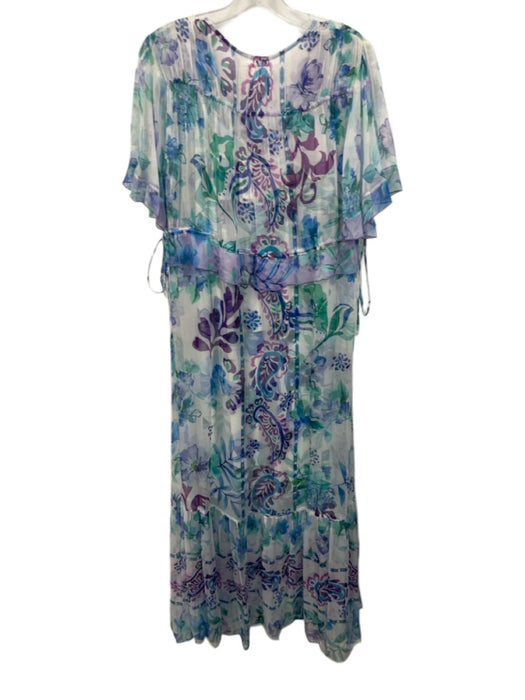 Jade Johnny Was Size XS Blue, Green, Purple Polyester Blend Short Sleeve Dress Blue, Green, Purple / XS