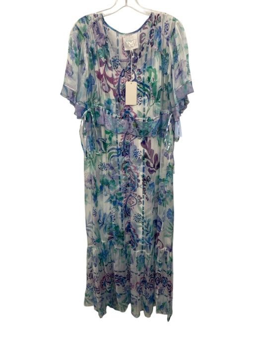 Jade Johnny Was Size XS Blue, Green, Purple Polyester Blend Short Sleeve Dress Blue, Green, Purple / XS