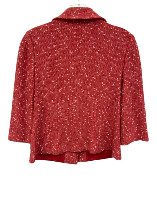 St John Collection Size 2 Pink Red Wool Blend 3/4 Sleeve Boucle Pockets Jacket Pink Red / 2