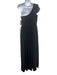 Mikael Aghal Size 10 Black Polyester Cap Sleeve Pleated One Shoulder Gown Black / 10