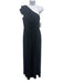 Mikael Aghal Size 10 Black Polyester Cap Sleeve Pleated One Shoulder Gown Black / 10