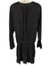 Ramy Brook Size Medium Black Polyester Long Sleeve front keyhole Tiered Dress Black / Medium