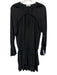 Ramy Brook Size Medium Black Polyester Long Sleeve front keyhole Tiered Dress Black / Medium