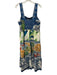 Farm Rio Size XL Blue & Multi Linen Blend Ladder Back Birds & Floral Dress Blue & Multi / XL