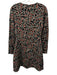 Saloni Size 6 Green, Pink, Black Viscose Blend Long Sleeve Floral Lace Up Dress Green, Pink, Black / 6