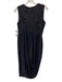 High Use Size Small Navy Blue Cotton Blend Sleeveless Button Front Bib Dress Navy Blue / Small