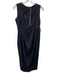 High Use Size Small Navy Blue Cotton Blend Sleeveless Button Front Bib Dress Navy Blue / Small