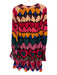 Farm Rio Size Large Black & Multi Rayon Long Sleeve Heart Button Front Dress Black & Multi / Large