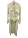 Erika Cavallini Size 44 Cream White Linen Blend Long Sleeve Cargo Pockets Dress Cream White / 44