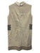 Tory Burch Size 8 Beige & Blue Cotton Blend Sleeveless Floral Embroidery Dress Beige & Blue / 8