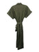 Pietro Brunelli Size Medium Sage green Cotton Blend Cap Sleeve Collar Midi Dress Sage green / Medium