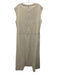 Perserico Size 50 Ivory White Cotton Blend Sleeveless Monili Pockets Maxi Dress Ivory White / 50