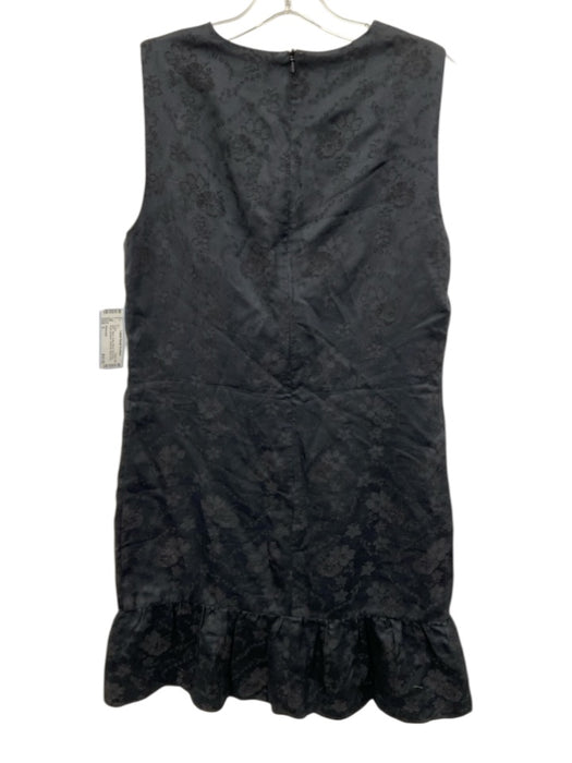 Philosophy Size 6 Black Cotton Blend Sleeveless Floral Jacquard Gathered Dress Black / 6