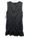 Philosophy Size 6 Black Cotton Blend Sleeveless Floral Jacquard Gathered Dress Black / 6
