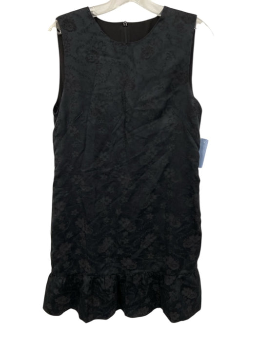 Philosophy Size 6 Black Cotton Blend Sleeveless Floral Jacquard Gathered Dress Black / 6
